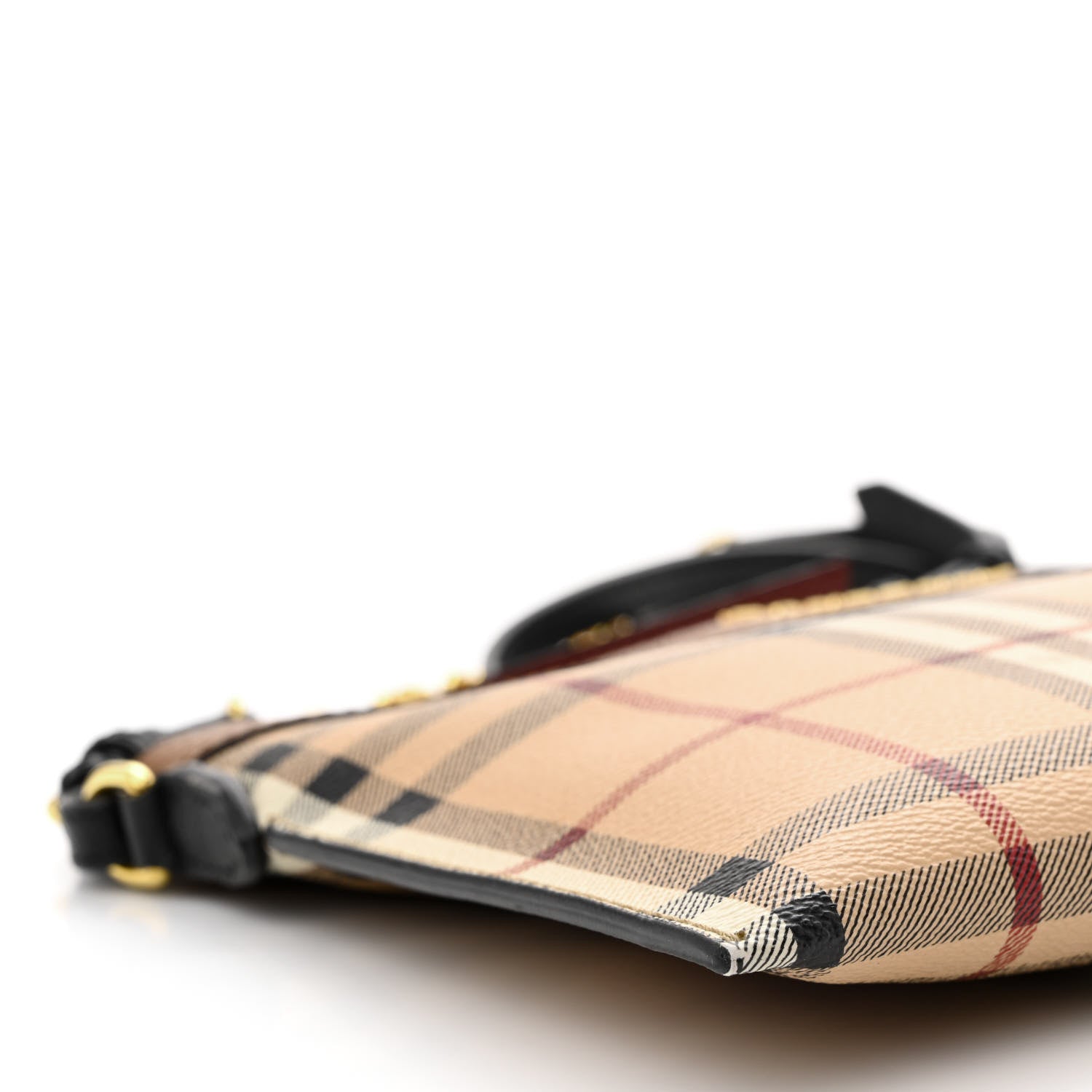 Burberry Haymarket Check Peyton Crossbody Clutch Bag Toffee 10 of 17