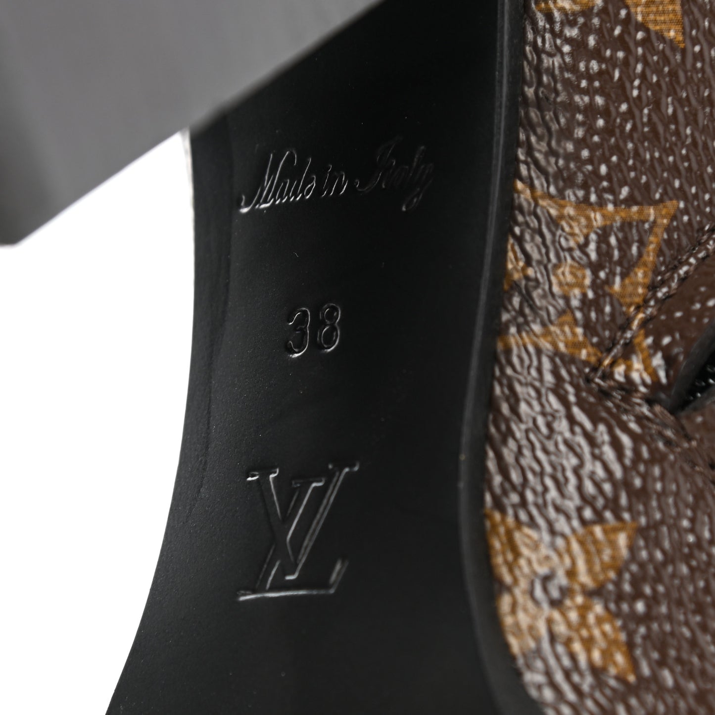 Patent Calfskin Monogram Star Trail Ankle Boots 38 Black