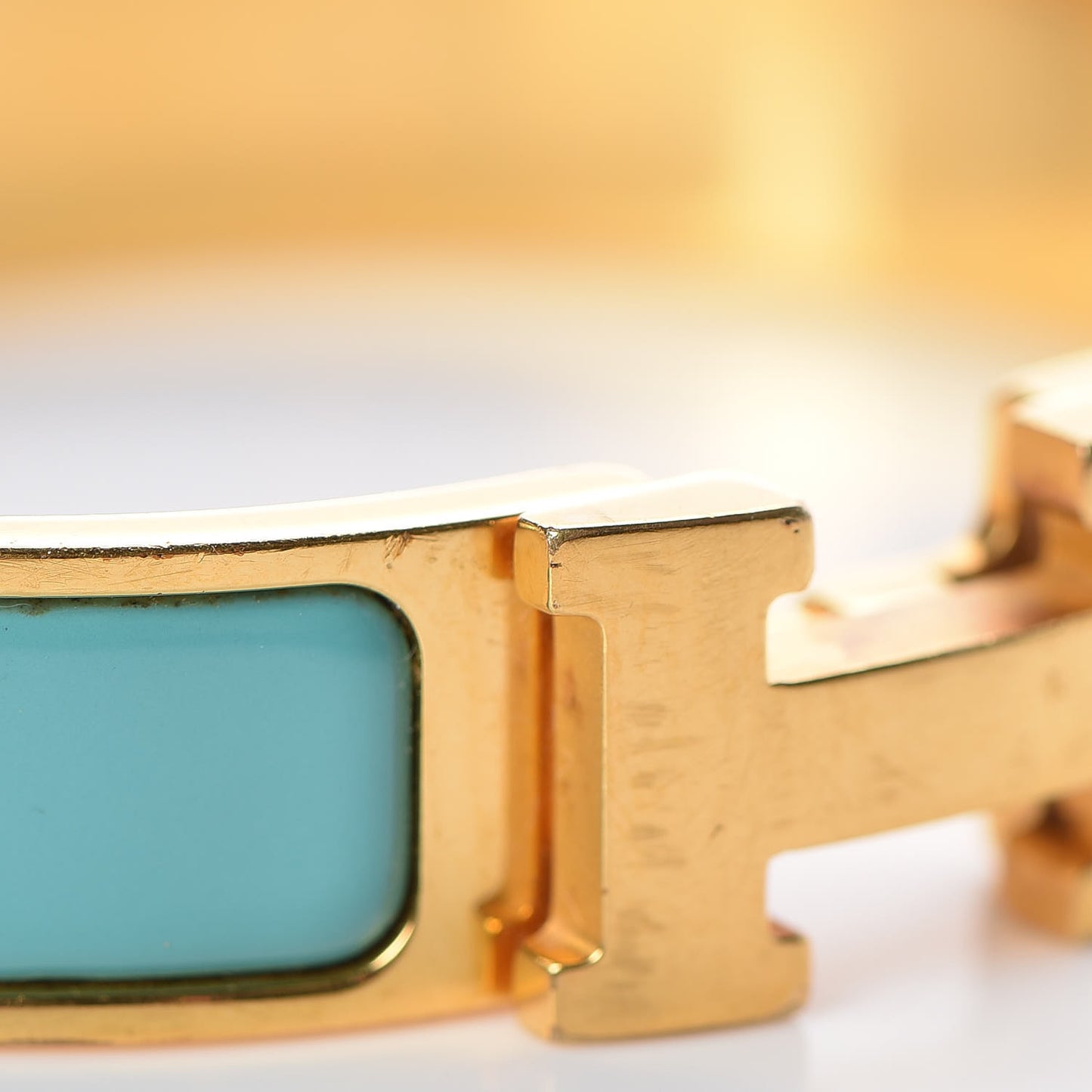 Enamel Narrow Clic Clac H Bracelet PM Bleu Atoll