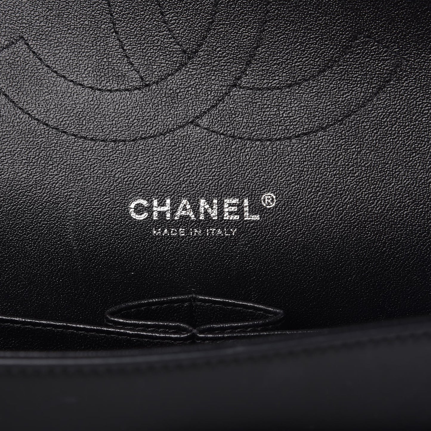 Patent Quilted Jumbo Double Flap Black