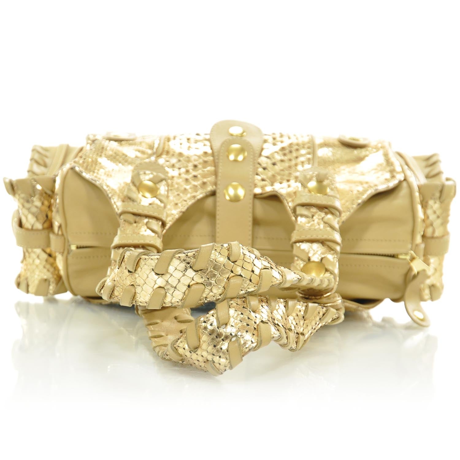 Chloe Metallic Python Silverado Shoulder Bag Gold 7 of 11