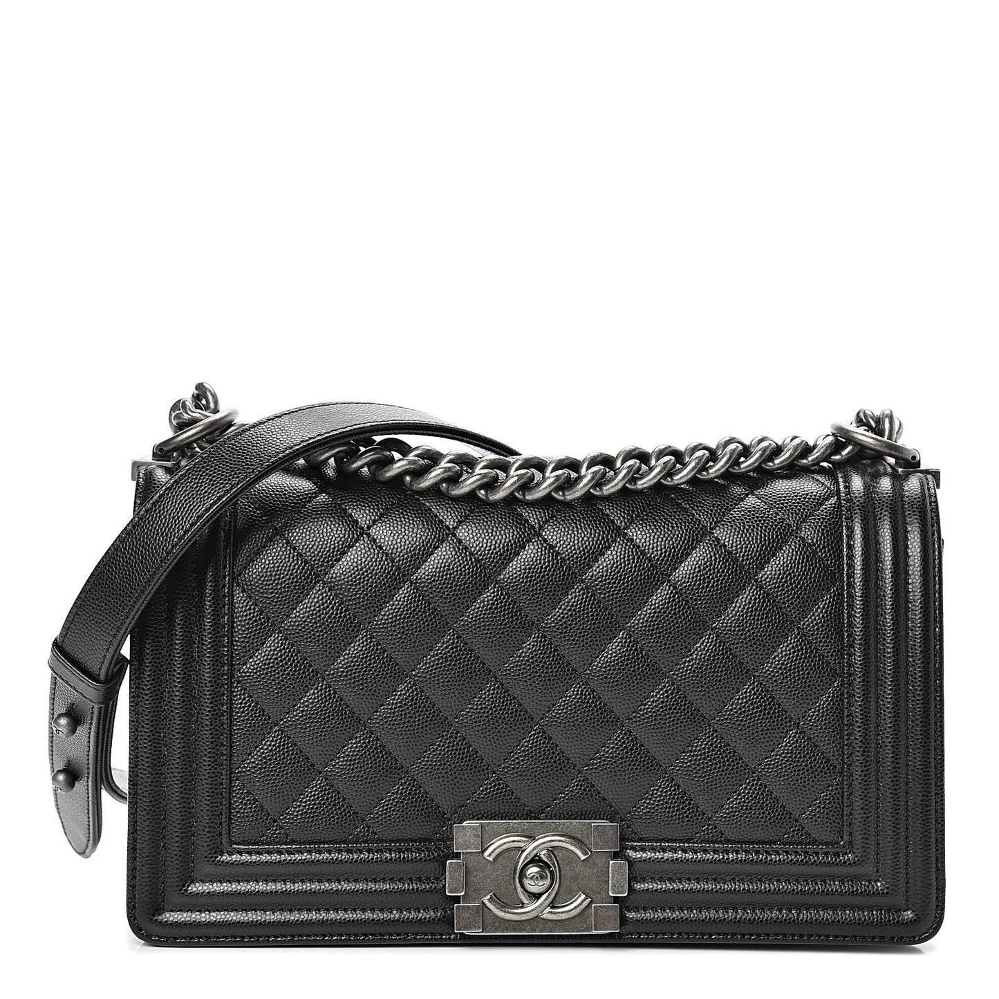 Caviar Quilted Medium Boy Flap Black