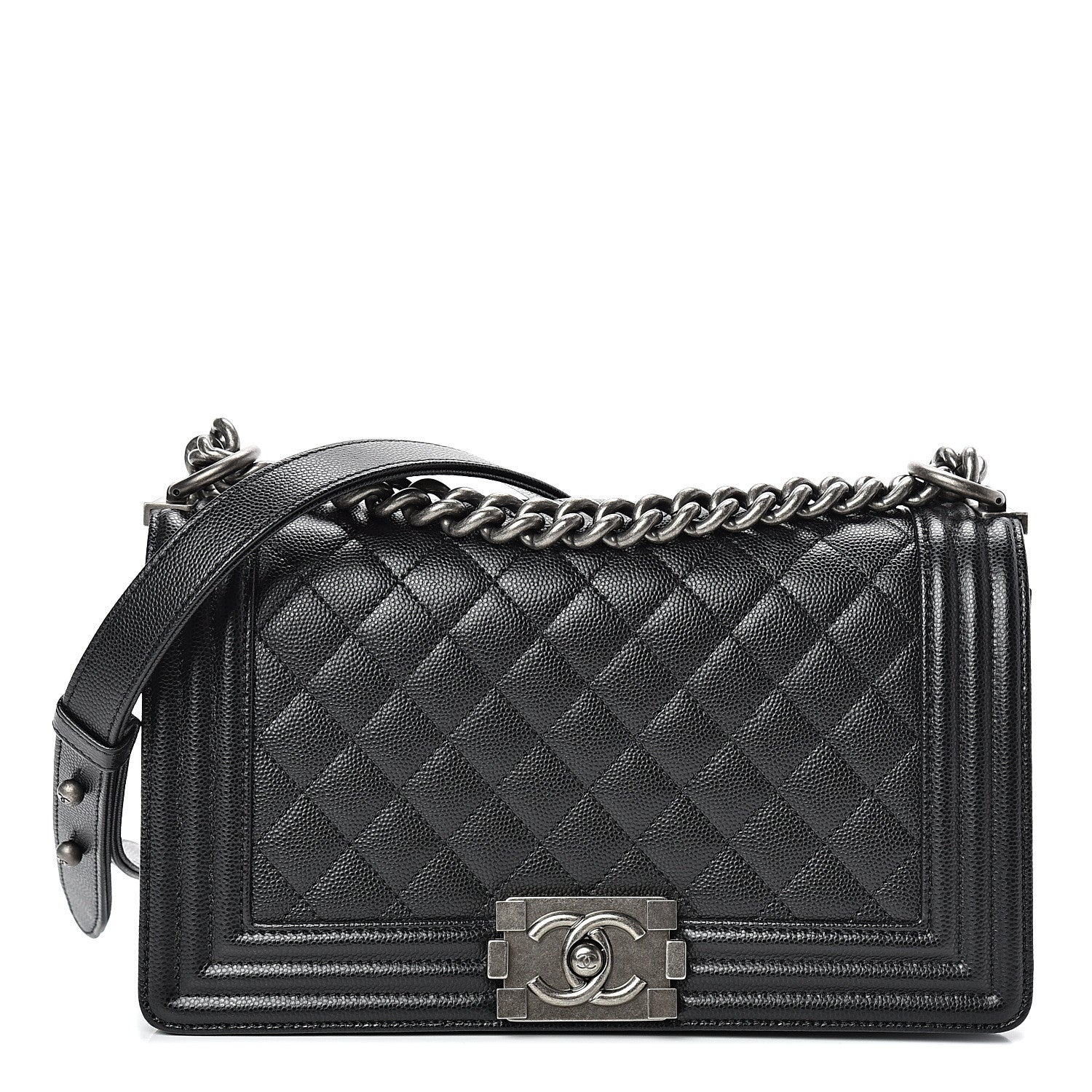 Chanel Caviar Quilted Medium Boy Flap Black 1 of 12