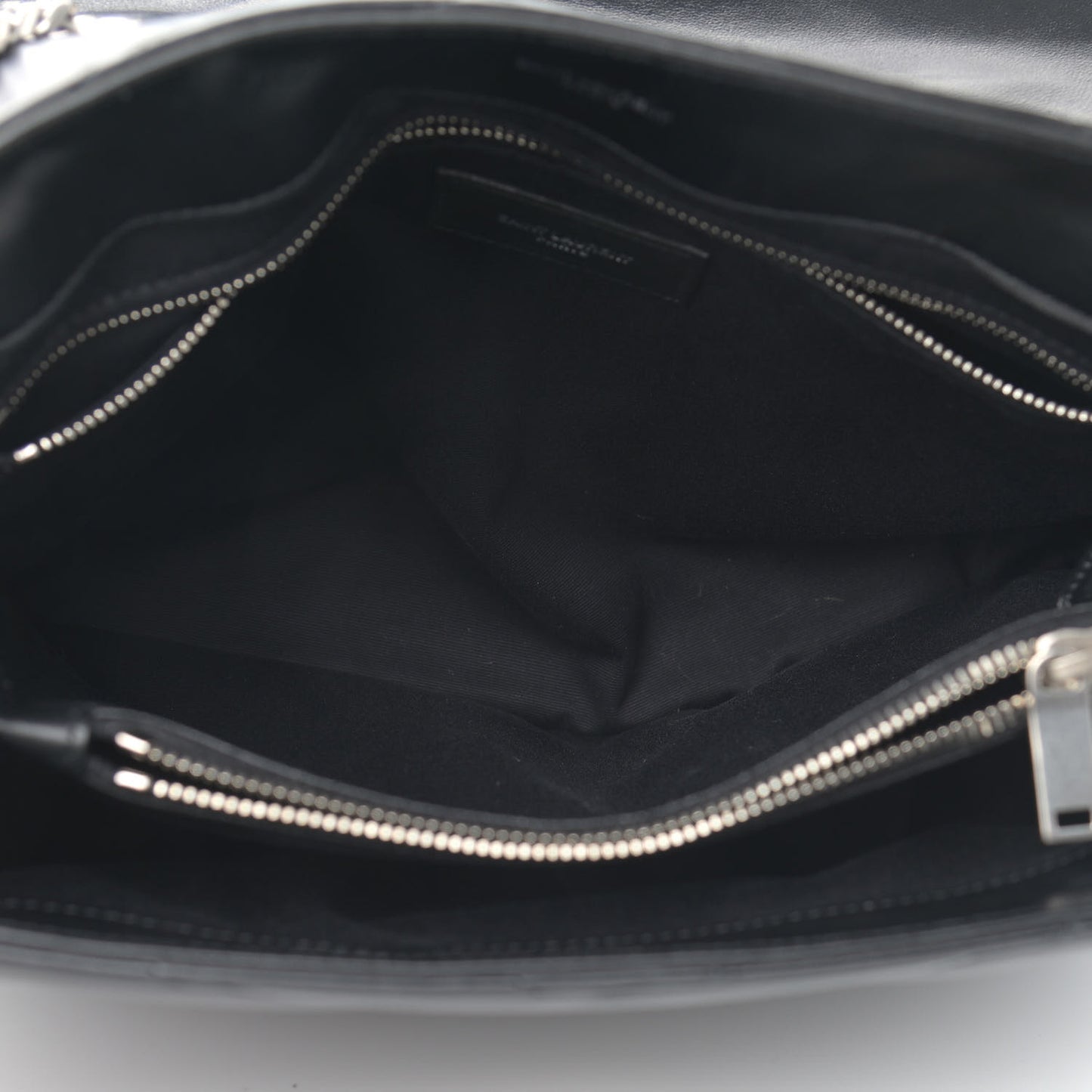 Calfskin Y Quilted Monogram Medium Loulou Chain Satchel Black