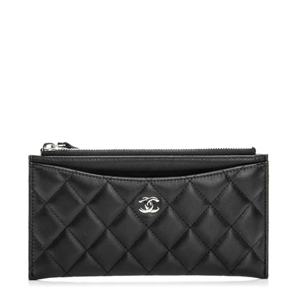 Chanel Lambskin Quilted Zip Pouch Black 1 of 7