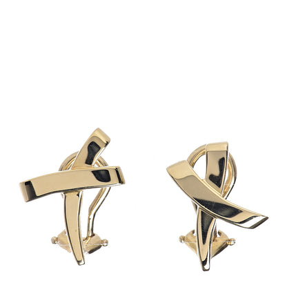 Tiffany 18K Yellow Gold Paloma's Graffiti X Clip On Earrings 1 of 4