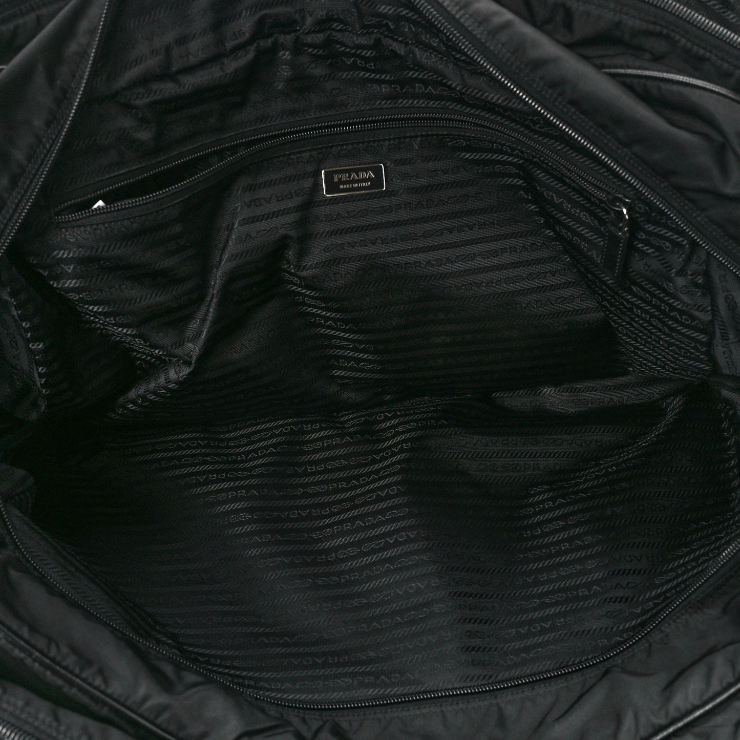 Tessuto Nylon Saffiano Viaggio Carry On Travel Bag Black