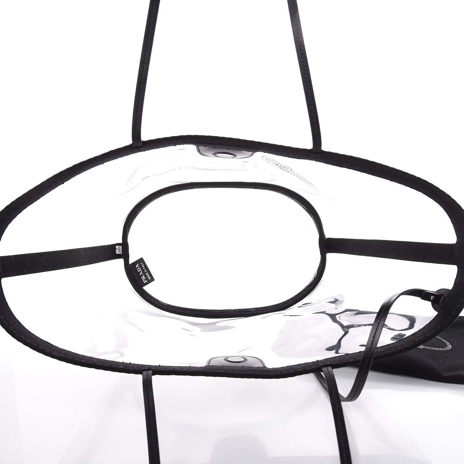 Prada Plexiglass Calfskin Small Shopper Tote Black 5 of 7