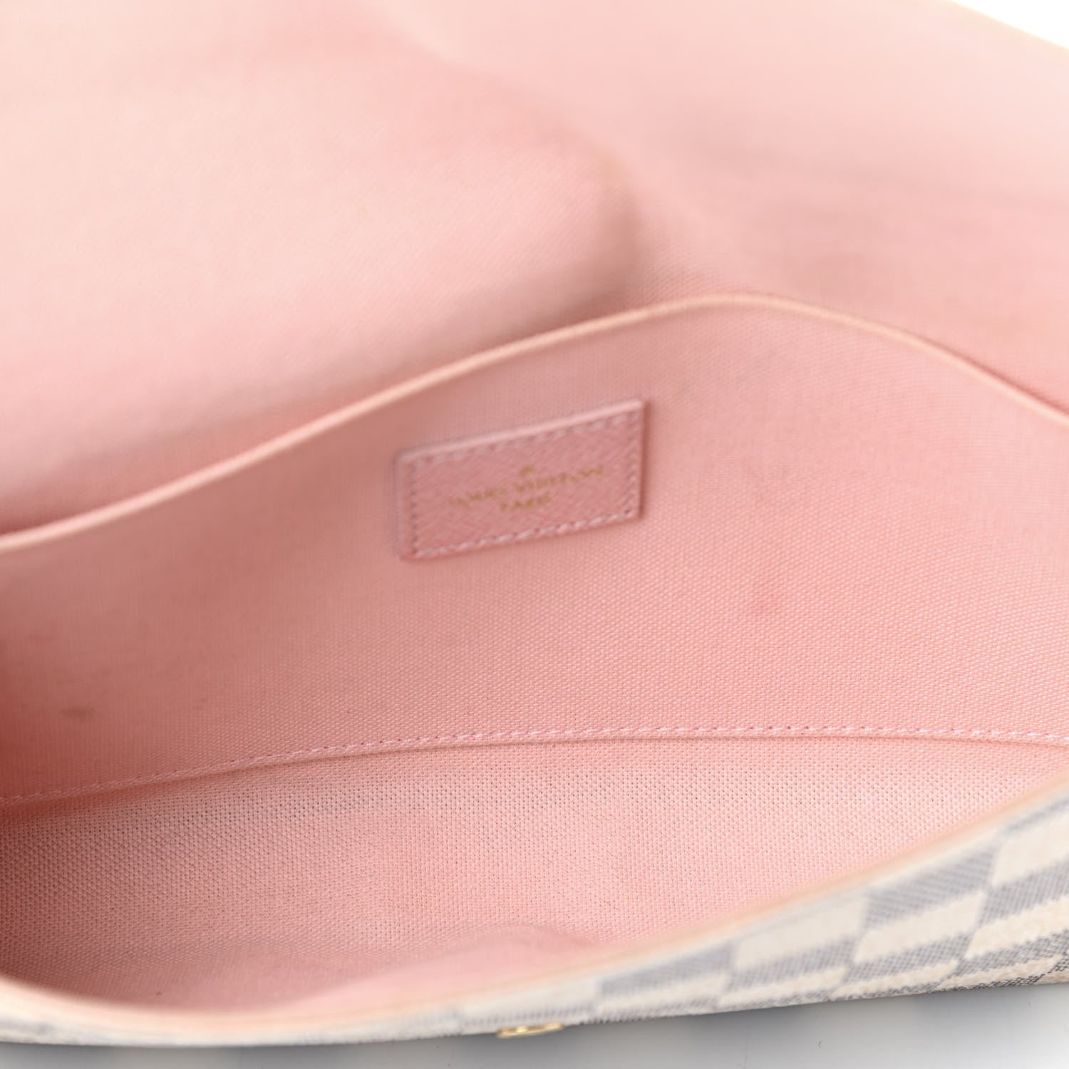 Louis Vuitton Damier Azur Pochette Felicie Chain Wallet Rose Ballerine 5 of 9