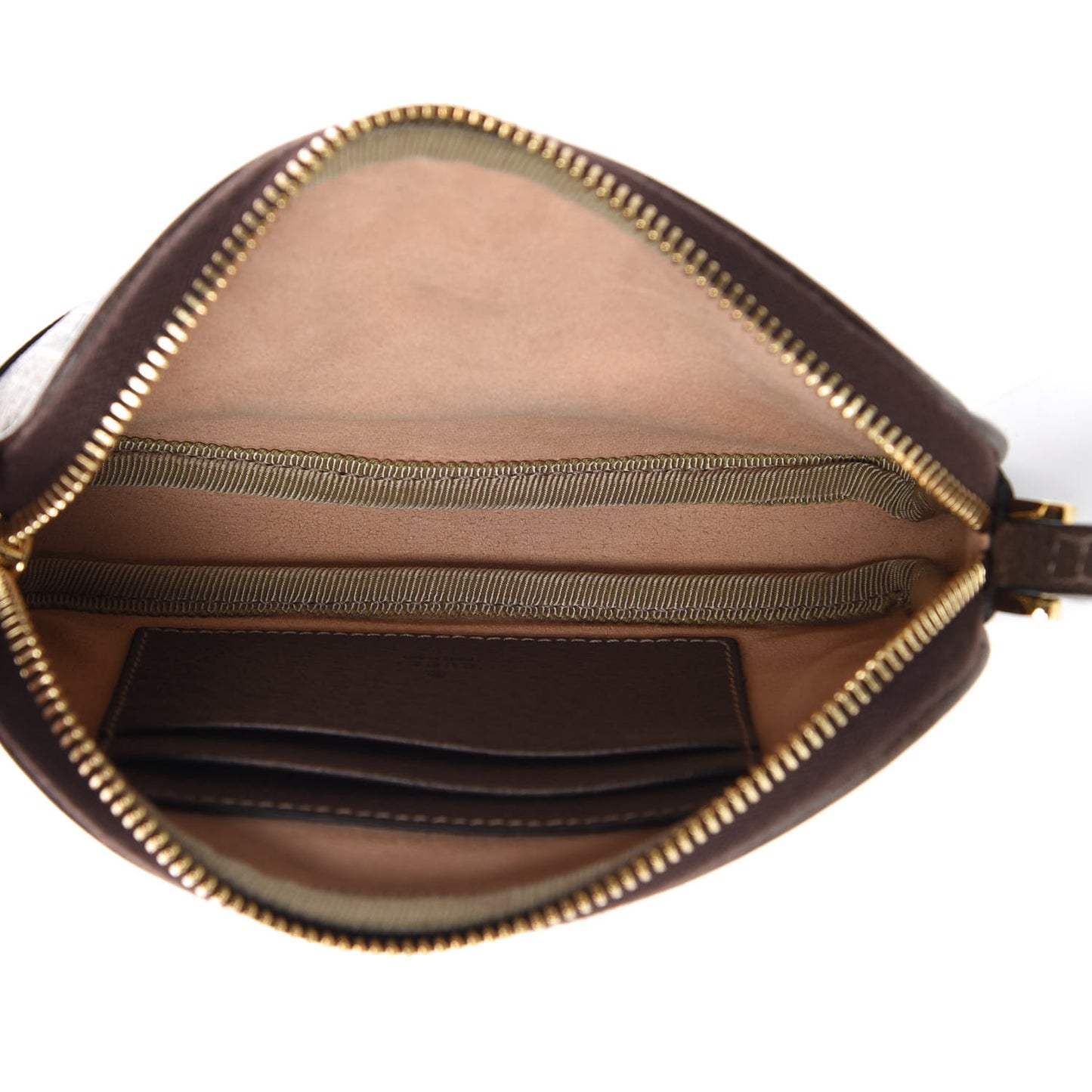 GG Supreme Monogram Ophidia Phone Case Wristlet Brown