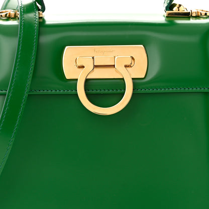 Salvatore Ferragamo Brushed Off Calfskin Small Iconic Top Handle Bag Verde 8 of 10