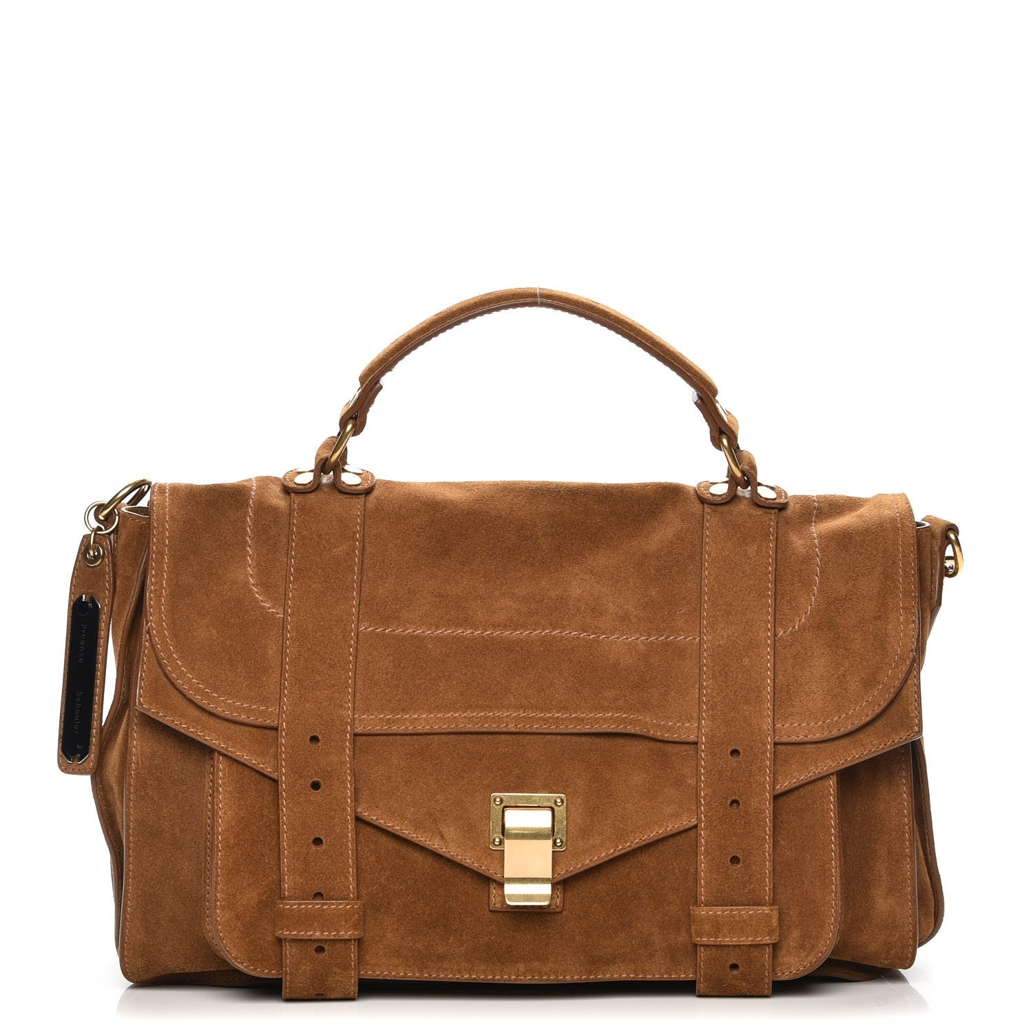 Proenza Schouler Suede Medium PS1 Satchel Tobacco 1 of 9