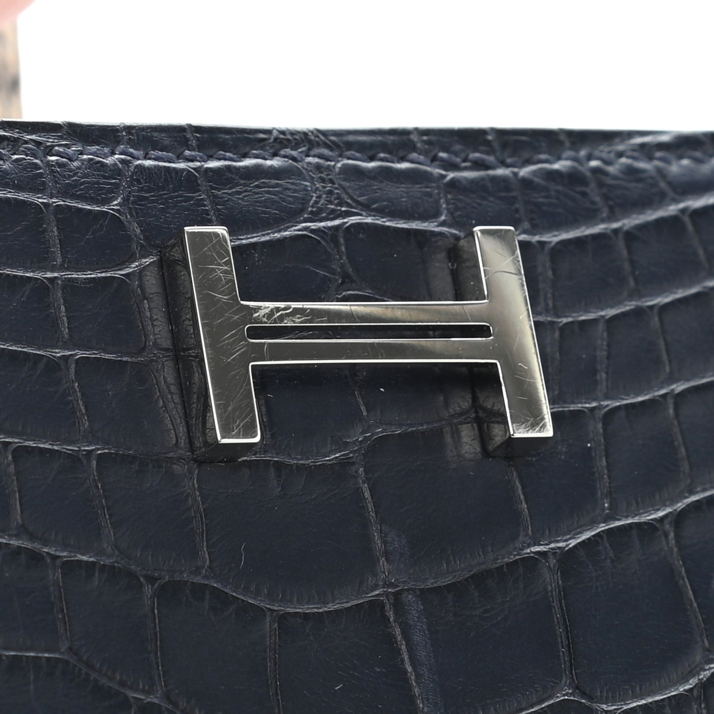 Matte Alligator Lizard Bearn Wallet Bleu Marine Ombre