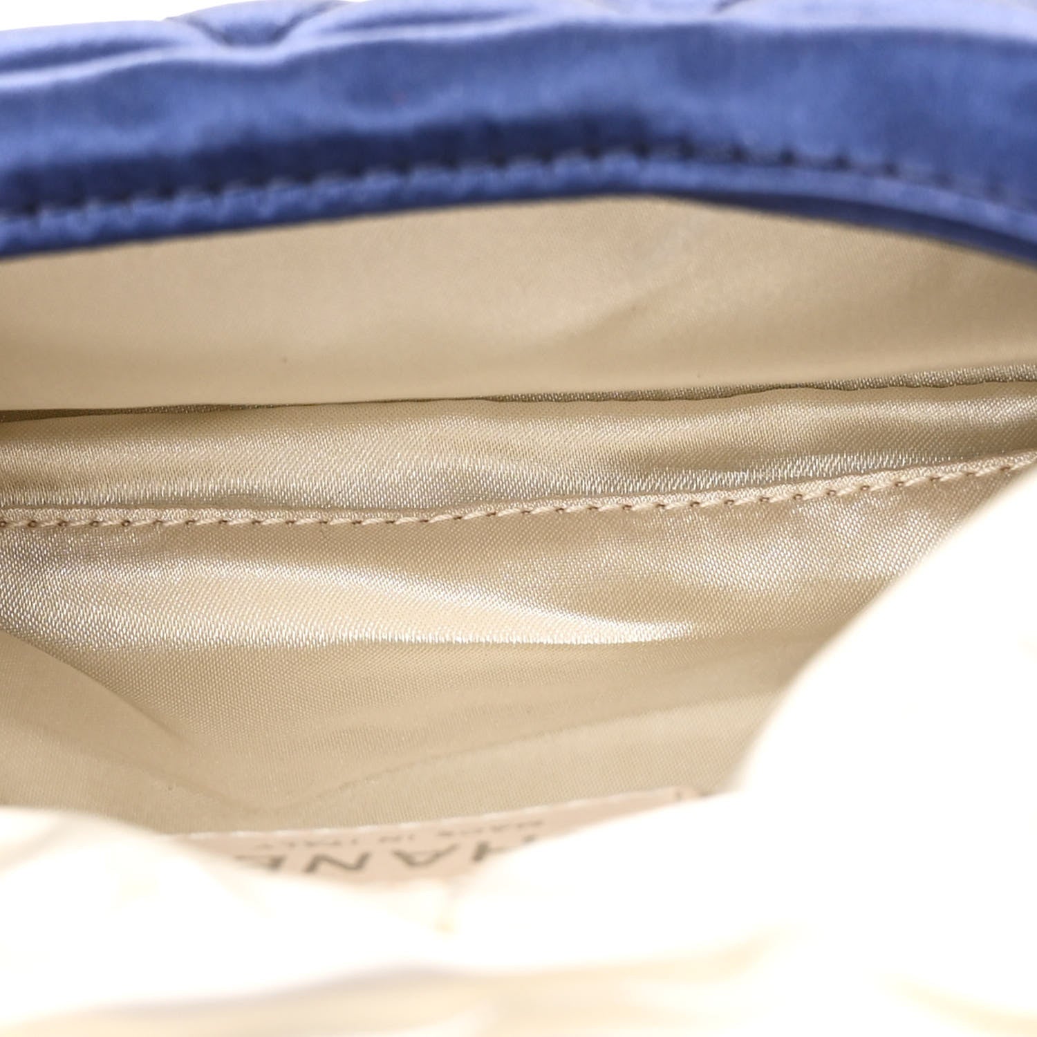 Chanel Satin Quilted Half Moon Clutch Blue 5 of 10