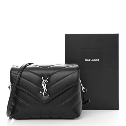Saint Laurent Calfskin Y Quilted Monogram Toy Loulou Crossbody Bag Black 11 of 11