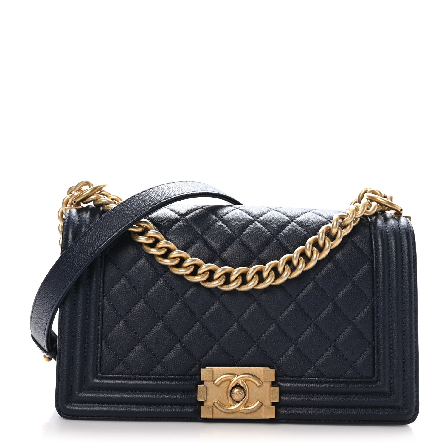 Chanel Caviar Quilted Medium Boy Flap Navy 1 of 10