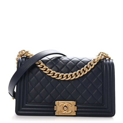 Chanel Caviar Quilted Medium Boy Flap Navy 1 of 10