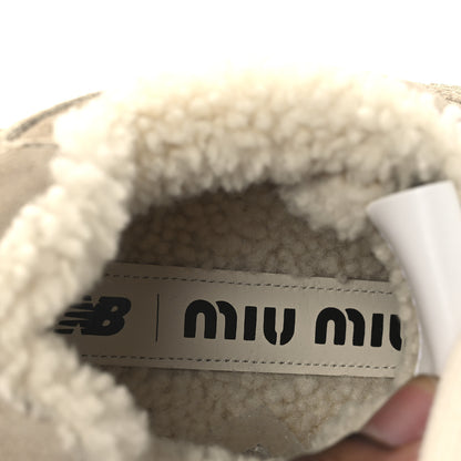 Miu Miu X NEW BALANCE Suede Shearling 530 SL Sneakers 36 Bleached Ecru 9 of 10