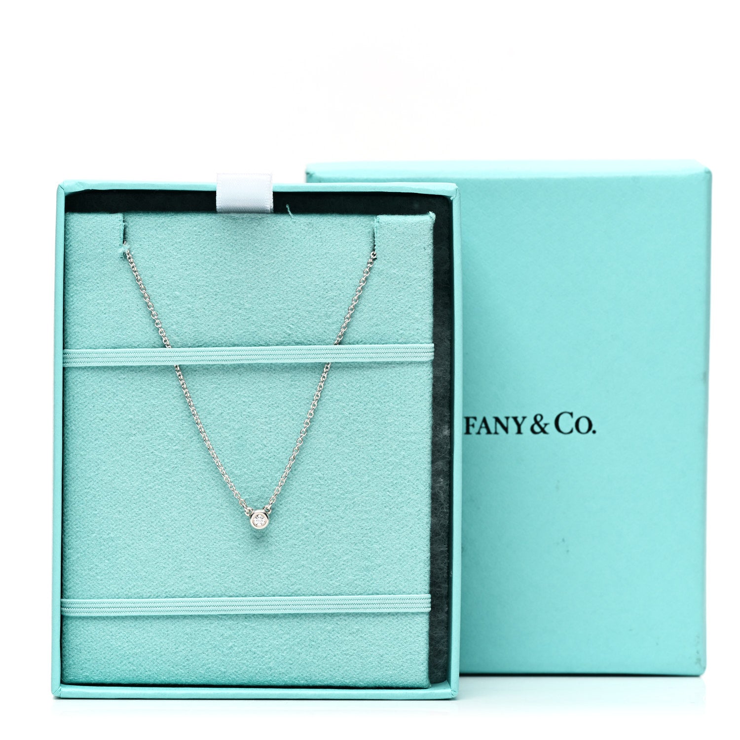 Tiffany Sterling Silver Diamond .03ct Elsa Peretti Diamonds by the Yard Pendant Necklace 7 of 7