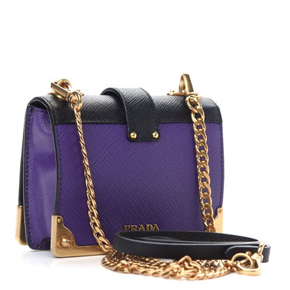 Prada Saffiano Astrology Mini Cahier Bag Viola Black 3 of 8