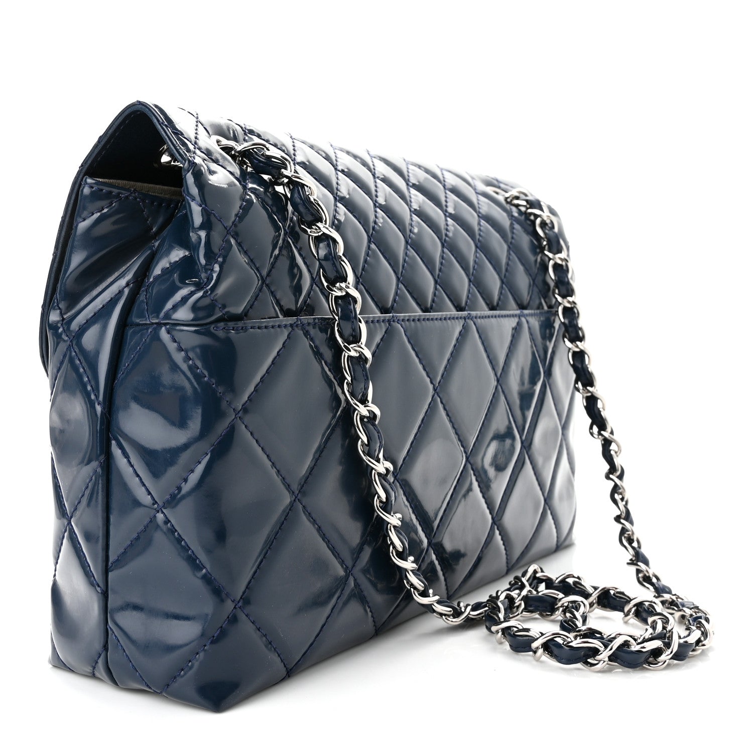 Chanel Vinyl Quilted In the Business Flap Bag Navy Blue 3 of 10
