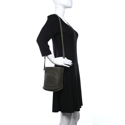 Delvaux Taurillon Pin Bucket Kaki Ivory 2 of 8