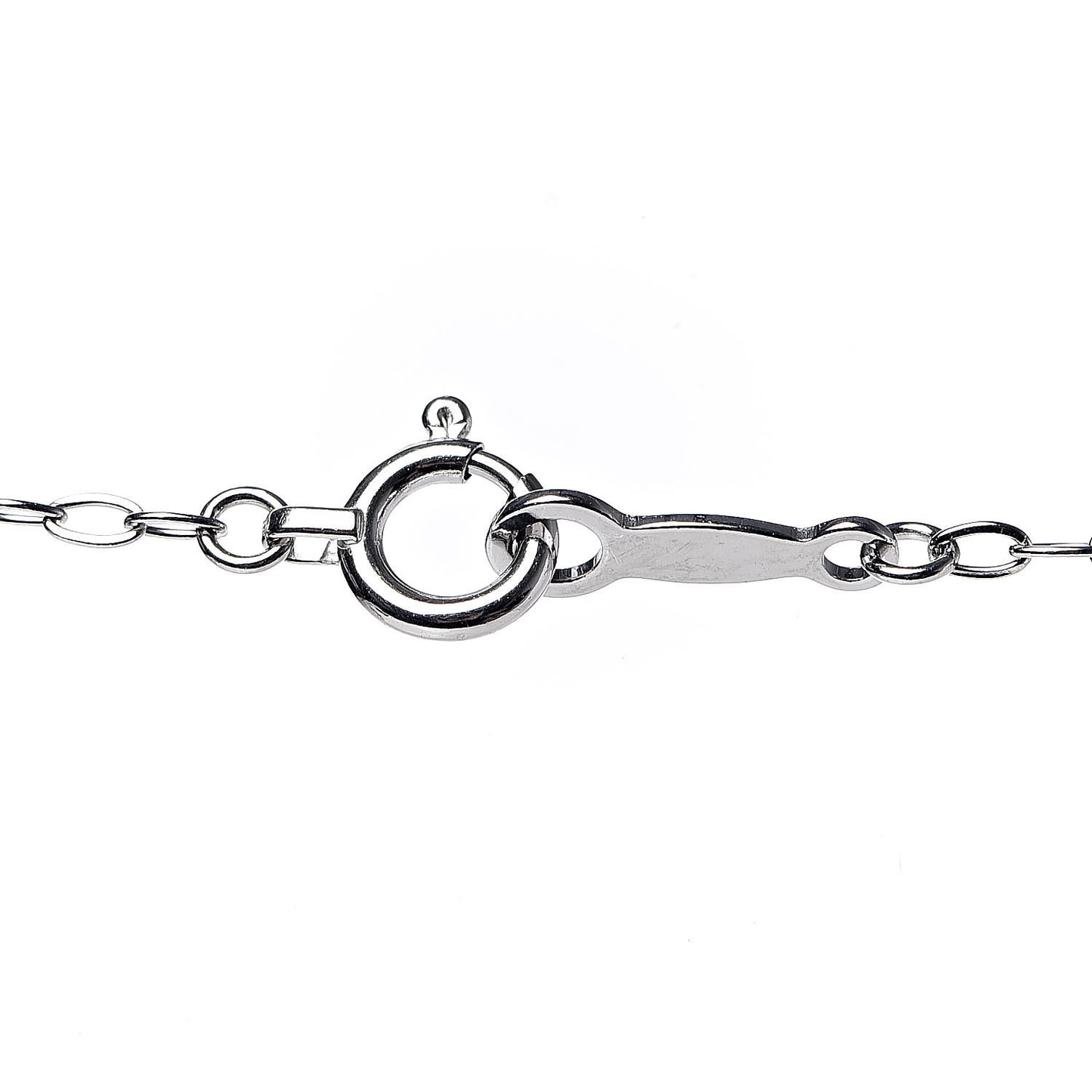 18K White Gold Diamond Akoya Pearl 7mm Circle Pendant Necklace