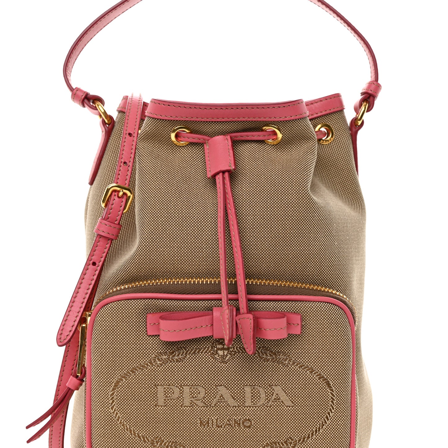 Jacquard Logo Mini Bucket Crossbody Bag Corda Peonia