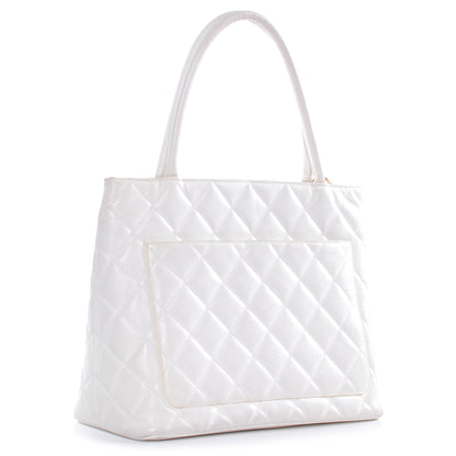 Chanel Caviar Medallion Tote White 3 of 7