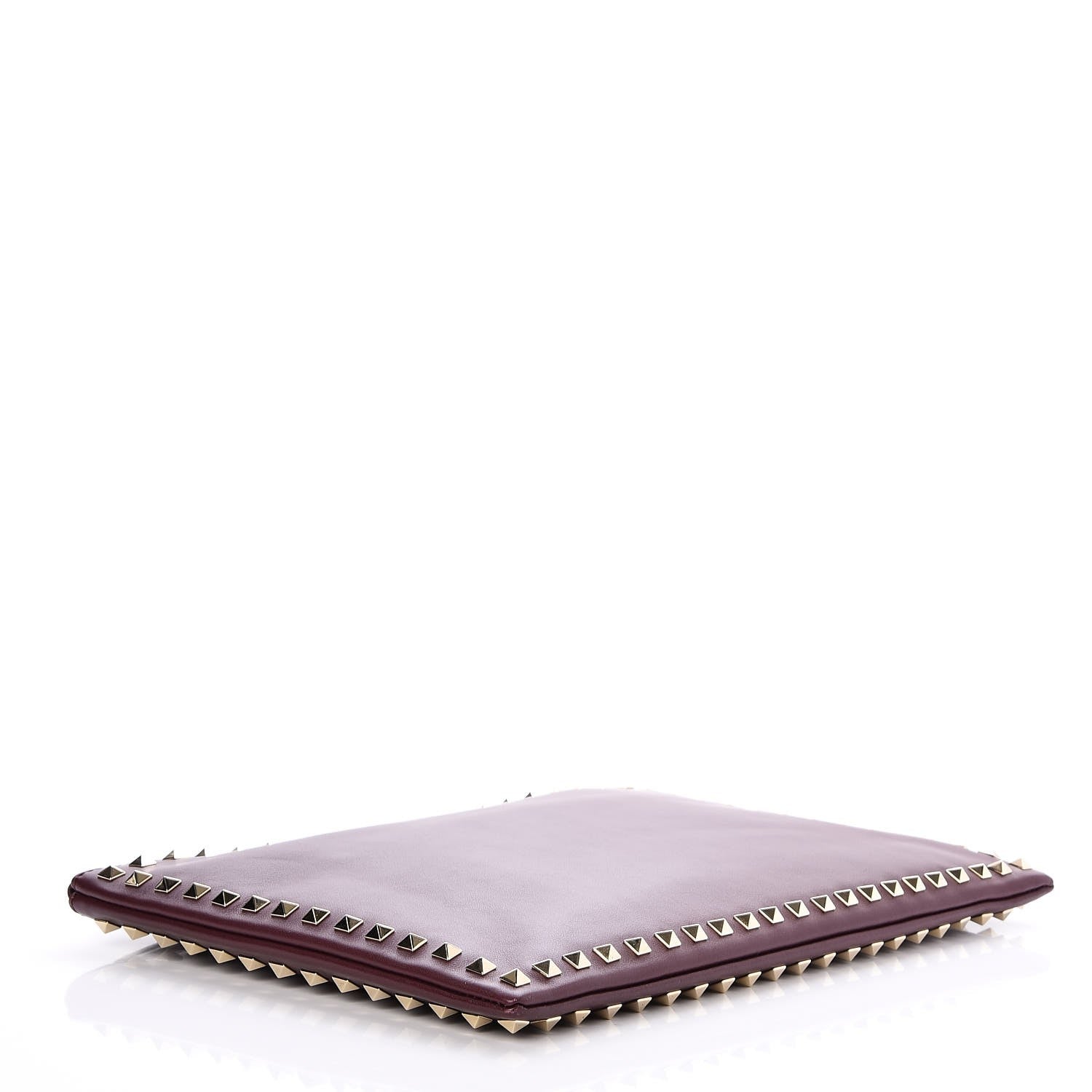 Valentino Garavani Vitello Large Rockstud Zip Wristlet Pouch Rubin 4 of 7