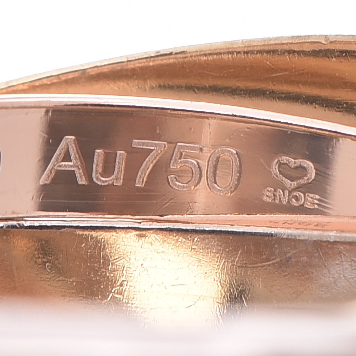 18K Pink Yellow White Gold Small Trinity Ring 63 10.25