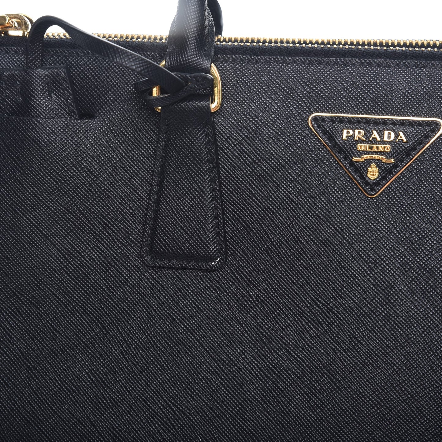 Saffiano Medium Galleria Double Zip Tote Black