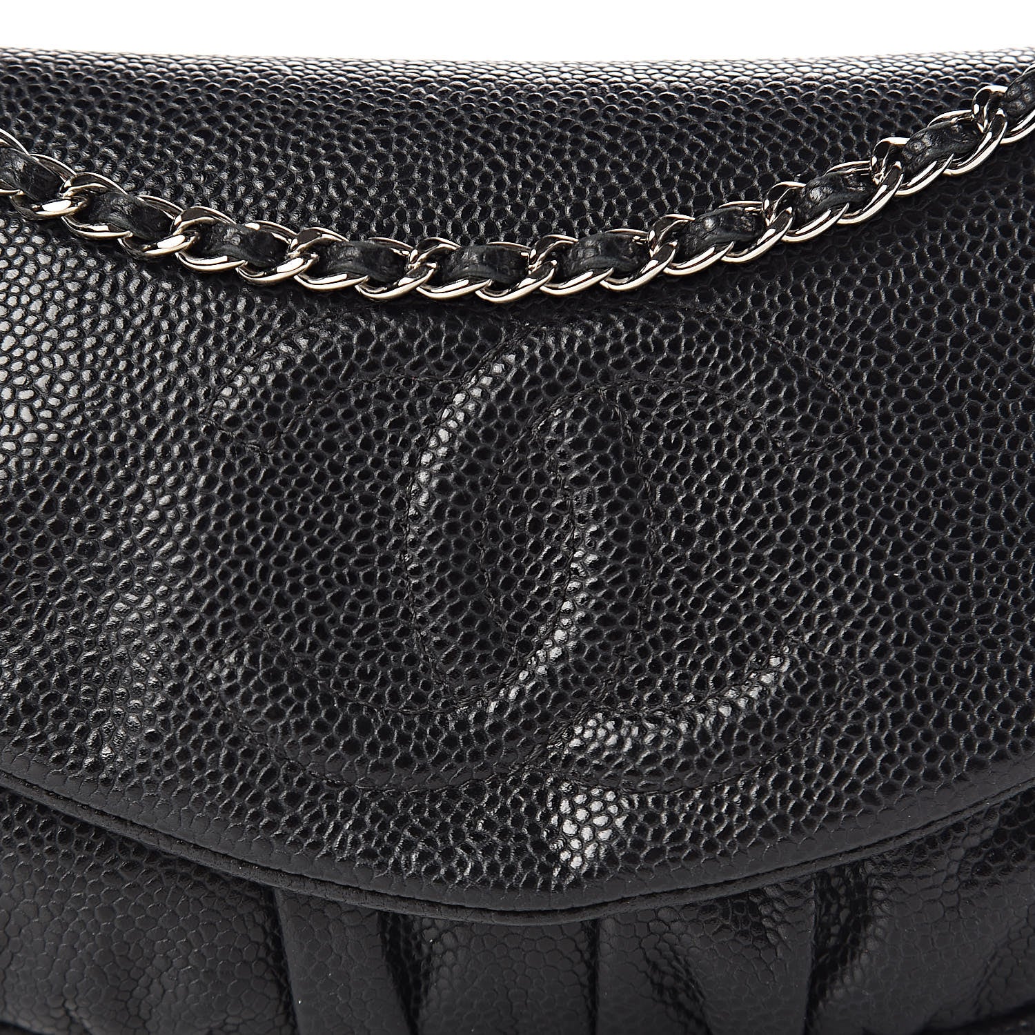 Chanel Caviar Half Moon Wallet On Chain WOC Black 9 of 13
