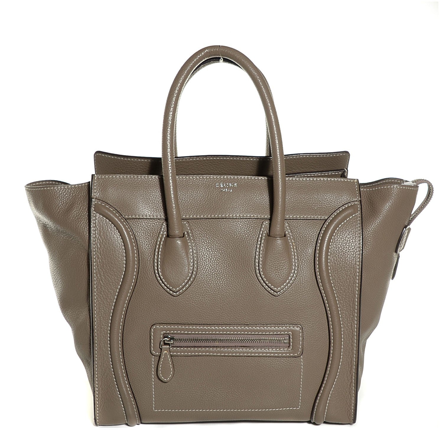 Celine Drummed Calfskin Mini Luggage Souris 1 of 8
