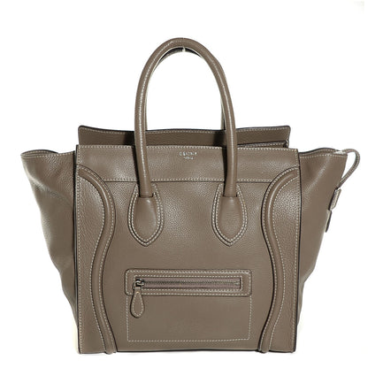 Celine Drummed Calfskin Mini Luggage Souris 1 of 8