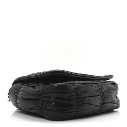 Prada Nappa Gaufre Flap Shoulder Bag Black 4 of 9