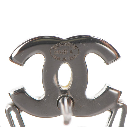 Chanel Crystal CC Peace Sign Emoji Earrings Silver 4 of 4