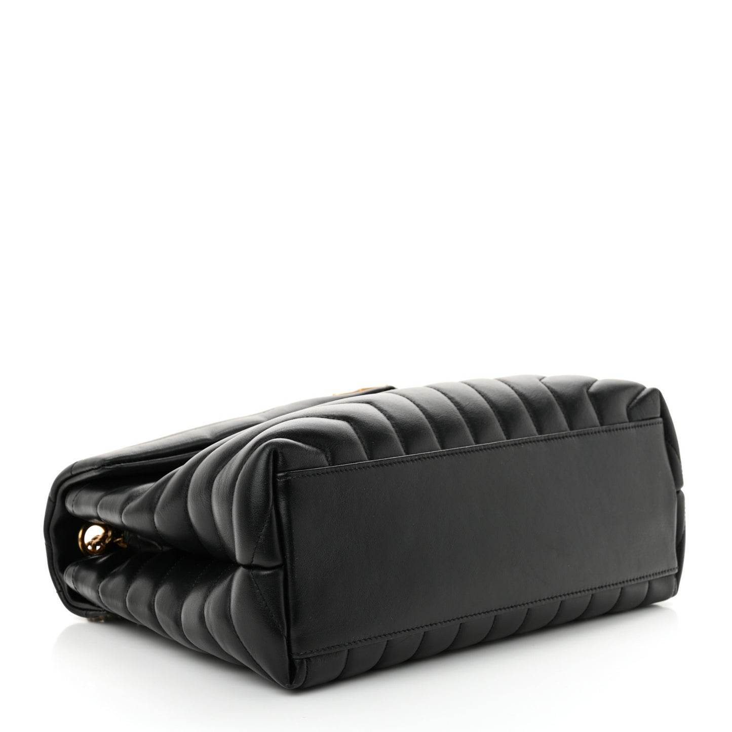 Calfskin Y Quilted Monogram Medium Loulou Chain Satchel Black