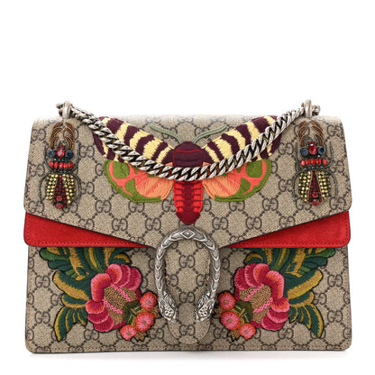 Gucci GG Supreme Monogram Embroidered Medium Dionysus Shoulder Bag Beige Hibiscus 1 of 10