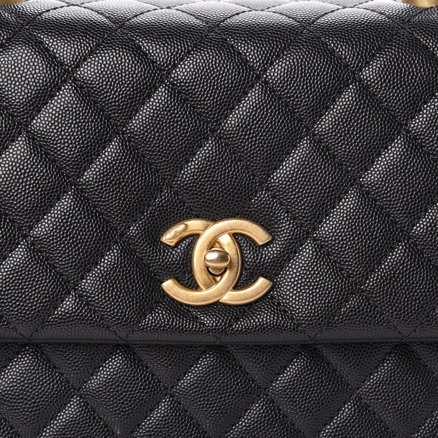 Chanel Caviar Quilted Medium Coco Handle Flap Black 11 of 12