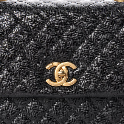 Chanel Caviar Quilted Medium Coco Handle Flap Black 11 of 12