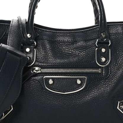 Balenciaga Chevre Silver Metallic Edge Hardware S City Bleu Nuit Dark Sea 9 of 11