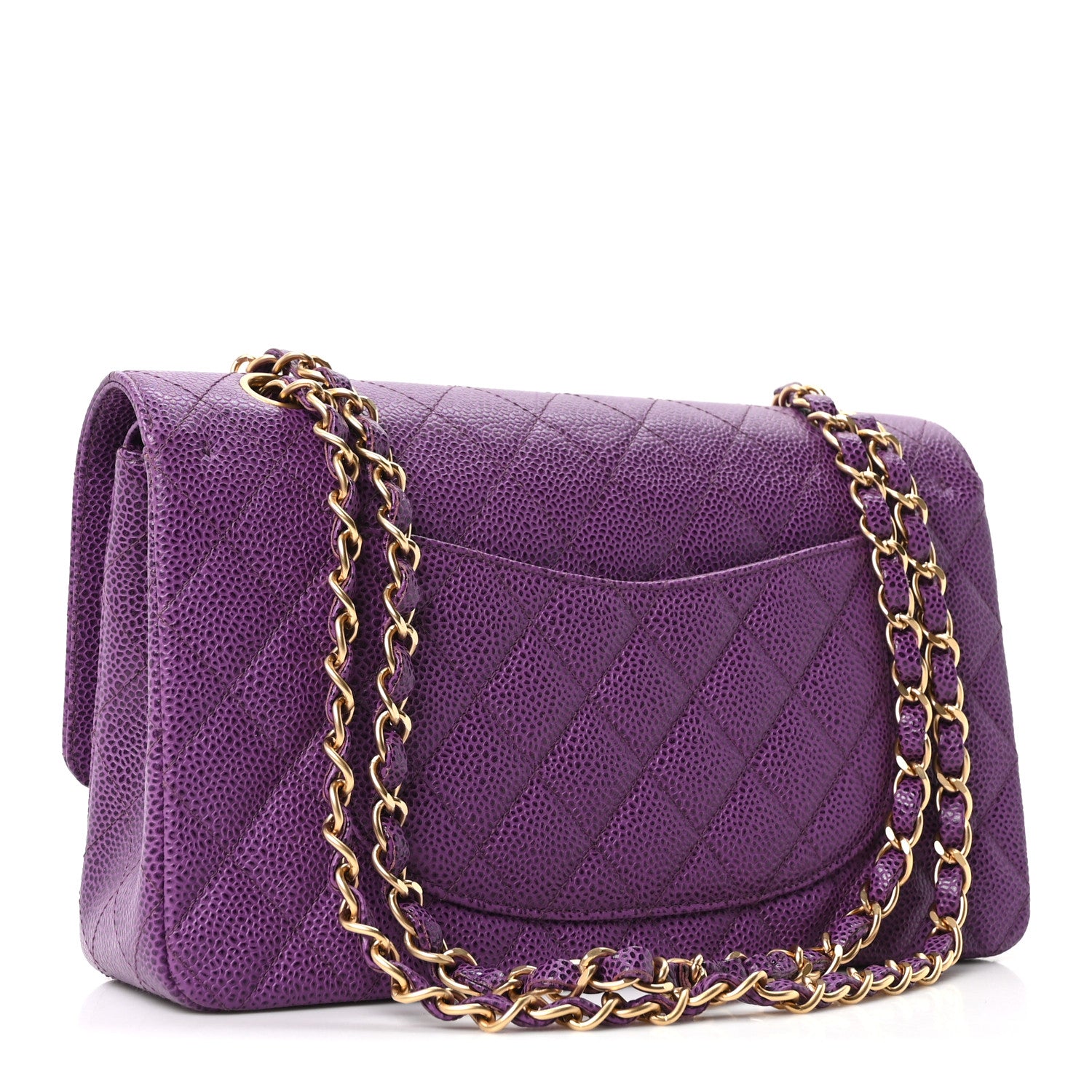 Chanel Caviar Quilted Medium Double Flap Purple 3 of 10
