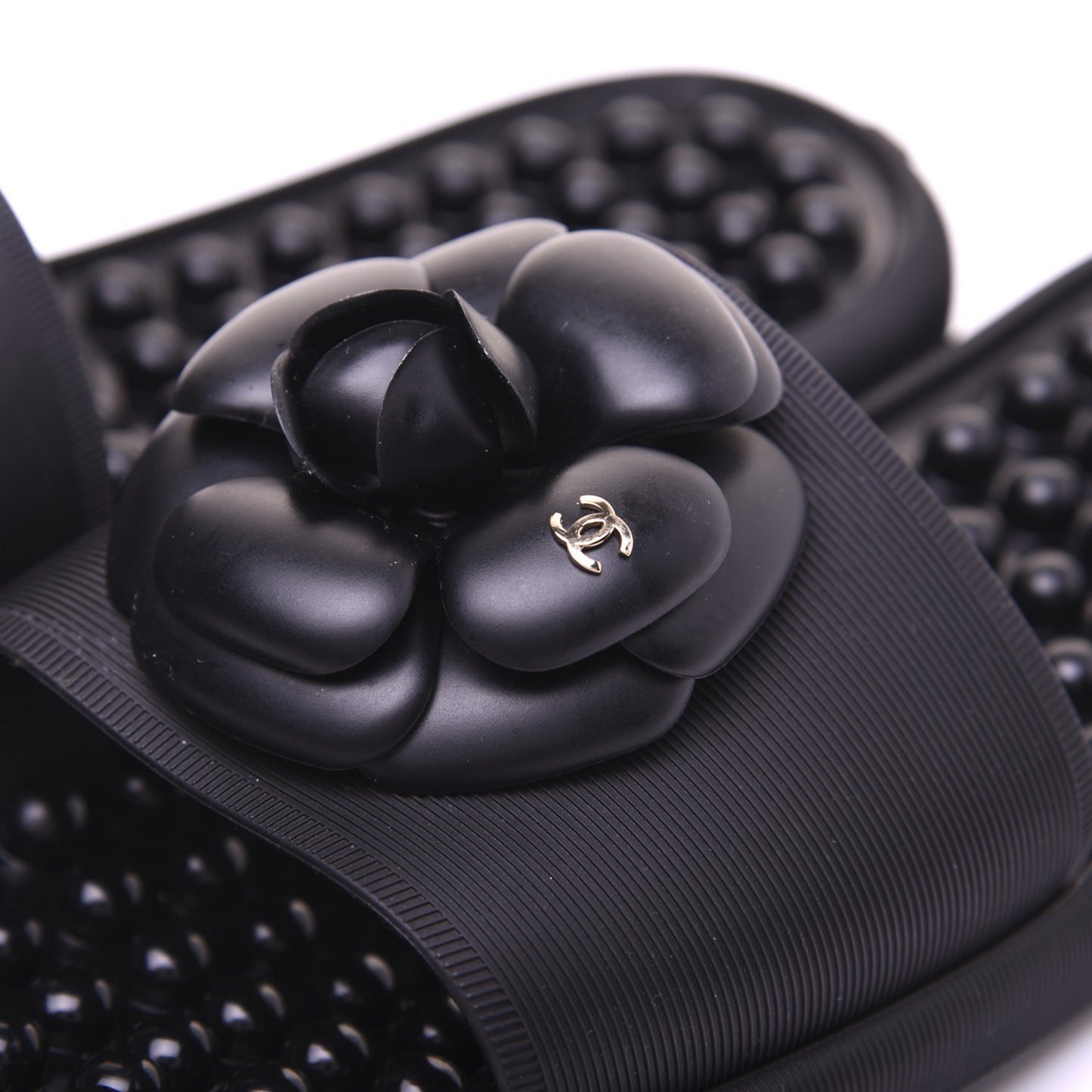 Thermoplastic PVC Camellia Mule Sandals 40 Black