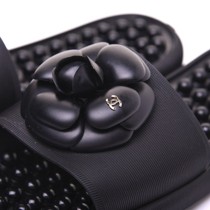 Chanel Thermoplastic PVC Camellia Mule Sandals 40 Black 16 of 24