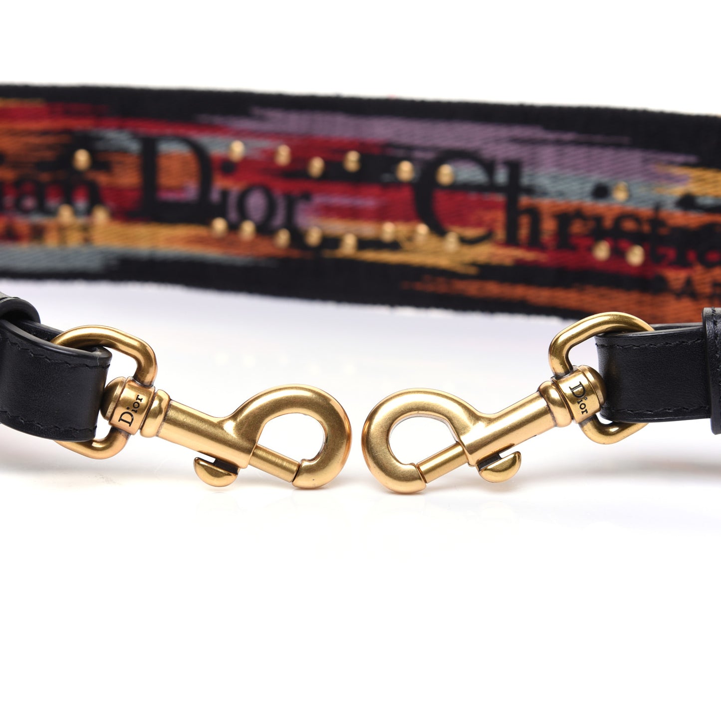 Canvas Embroidered Studded Rainbow J’Adior Shoulder Strap