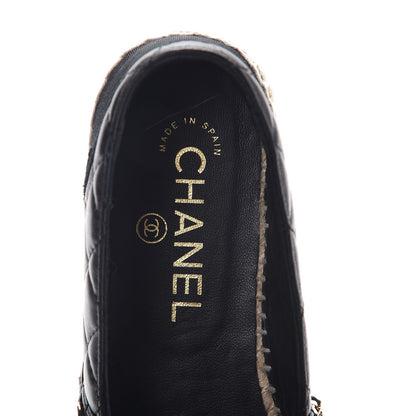 Chanel Lambskin Quilted CC Chain Espadrilles 36 Black 8 of 10