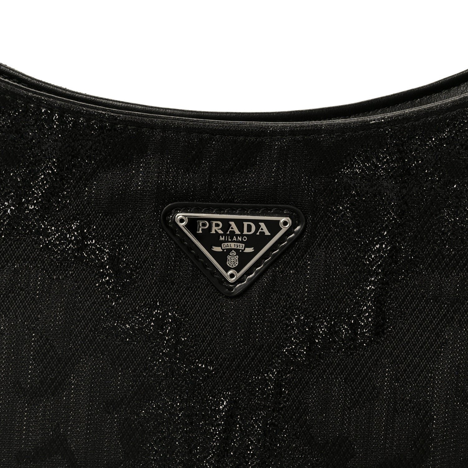 Prada Broccato Cleo Shoulder Bag Black 8 of 10
