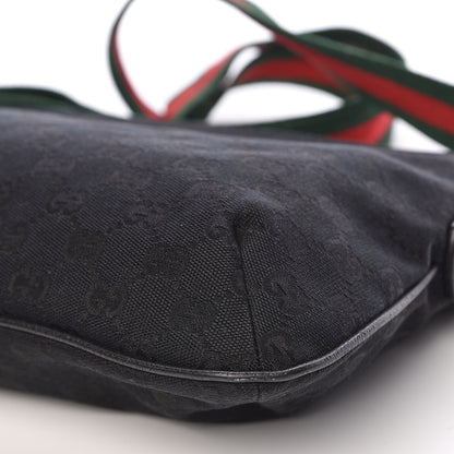 Gucci Monogram Web Small Flat Messenger Crossbody Black 9 of 11