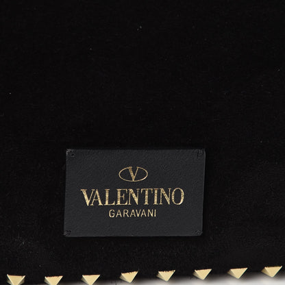 Valentino Garavani Suede Monkey Studded Rockstud Zip Wristlet Pouch Black 8 of 8